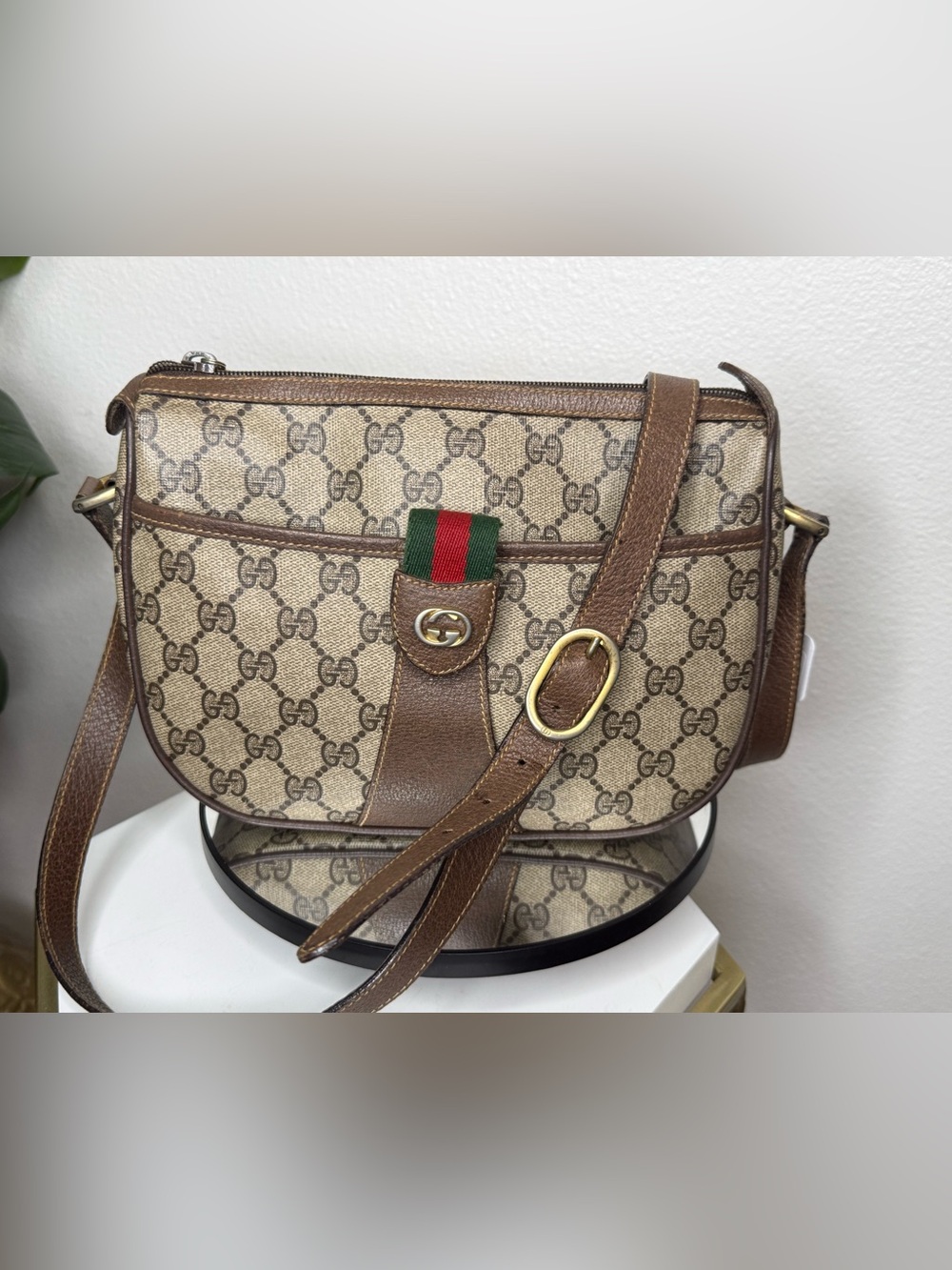 Vintage Gucci GG Supreme Web Crossbody Bag | 6” x 9” | Made in Italy | Authentic